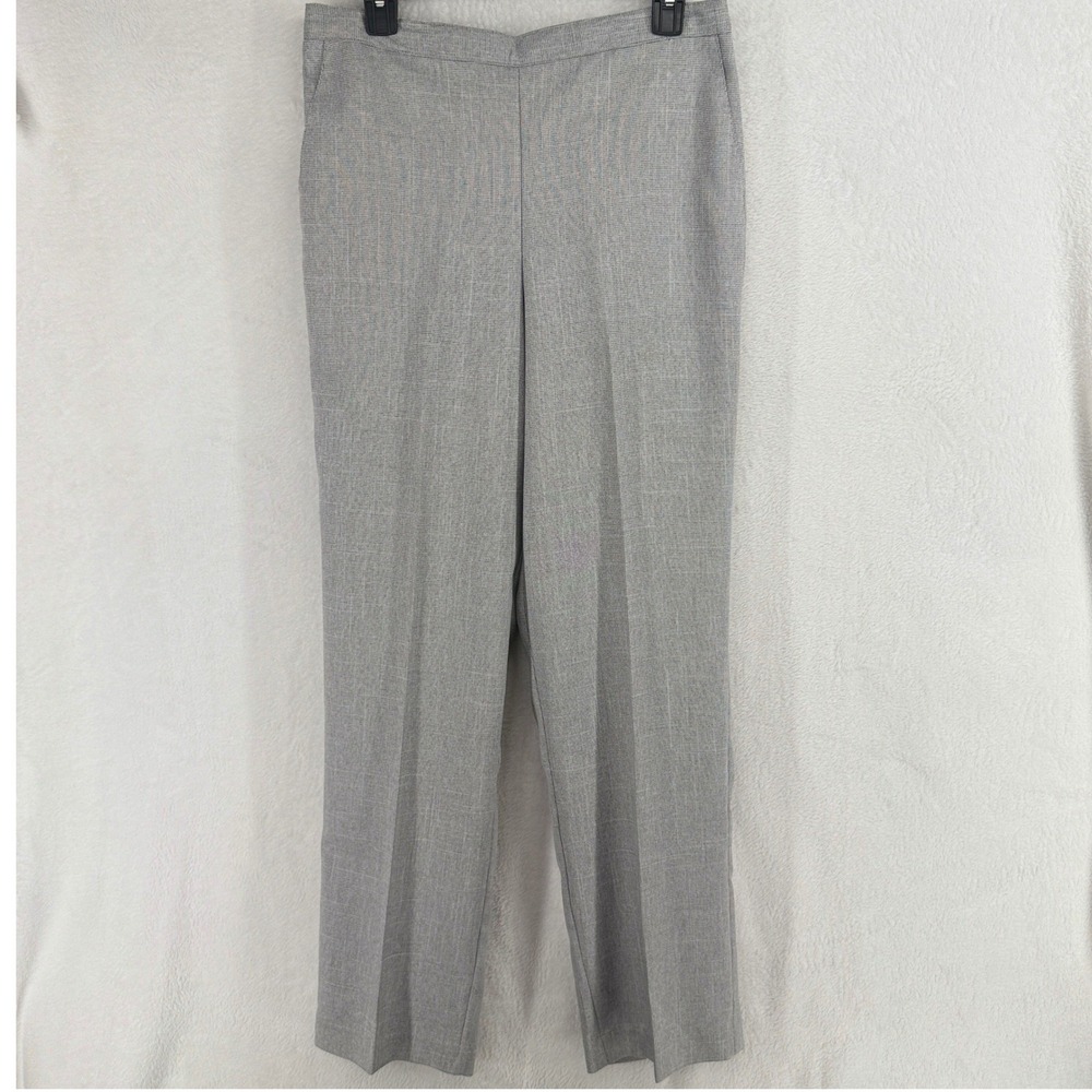 Alfred Dunner Classic Fit Pants‎ Womens 10 Grey Comfort Waist Trousers NEW
